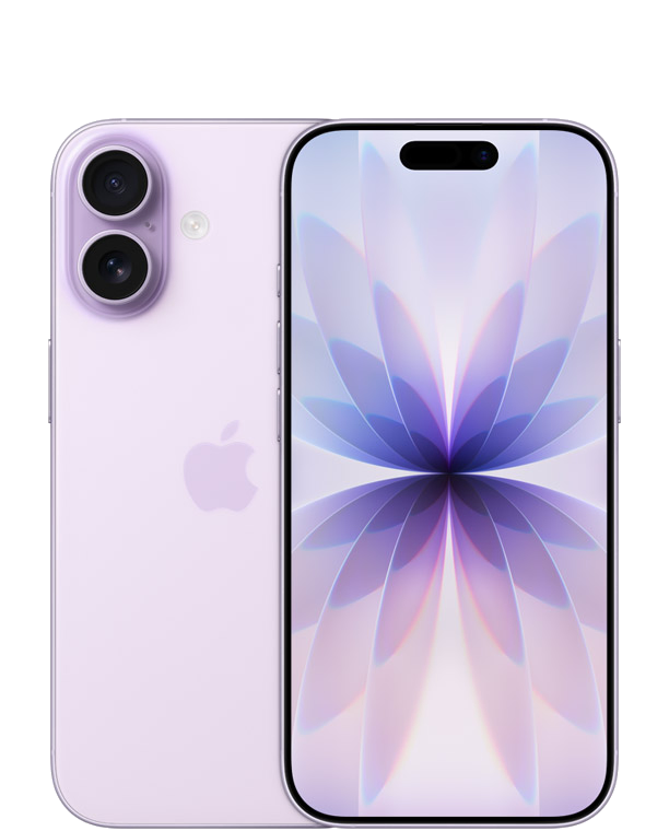 iPhone 17 in lavender, back and front