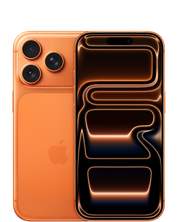 iPhone 17 Pro in cosmic orange, back and front