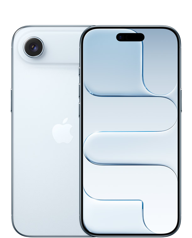 iPhone Air in sky blue, back and front